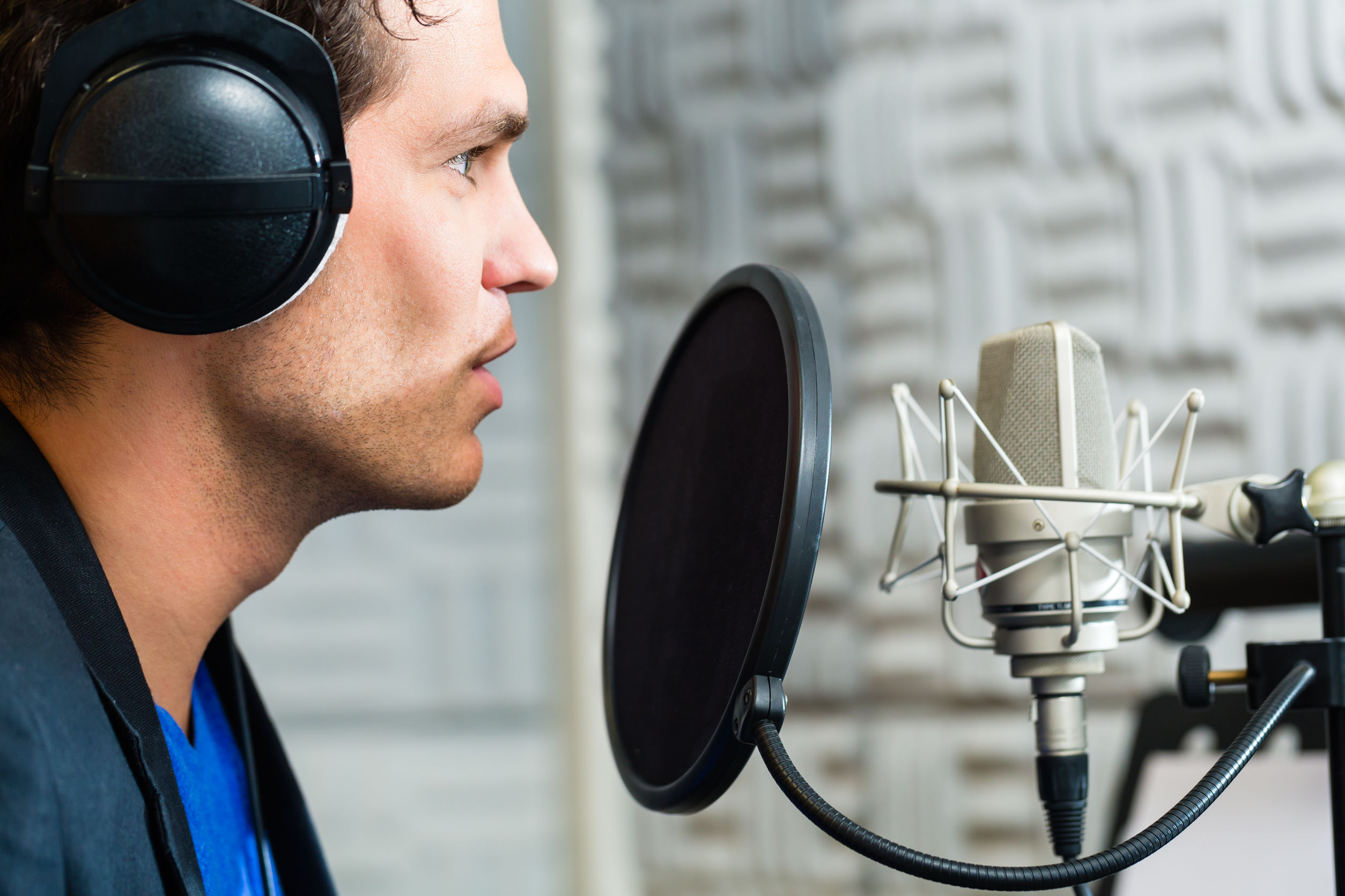 Man Recording Audio Track