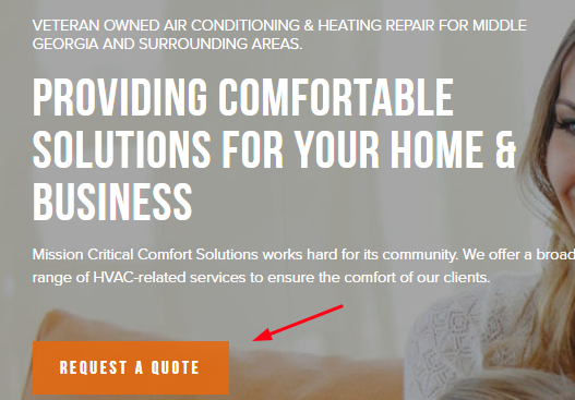 Call To Action On HVAC Website