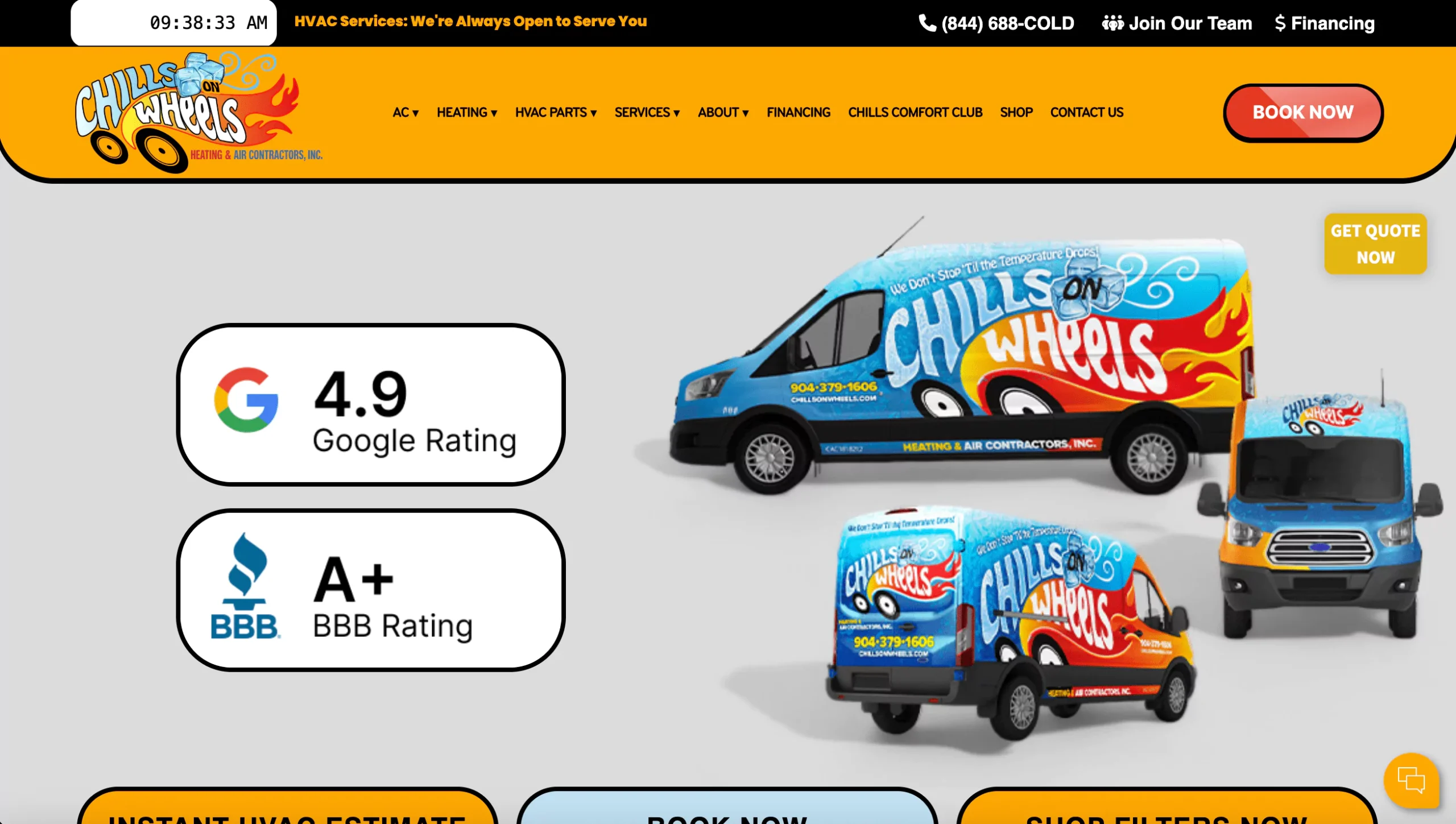 Chills on Wheels Heating and AIr Website