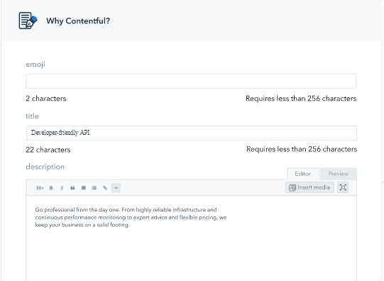Contentful Screenshot