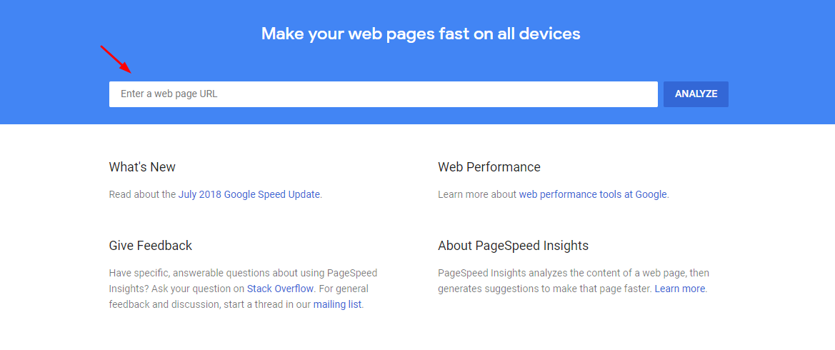 Google Page Speed Insights Screenshot