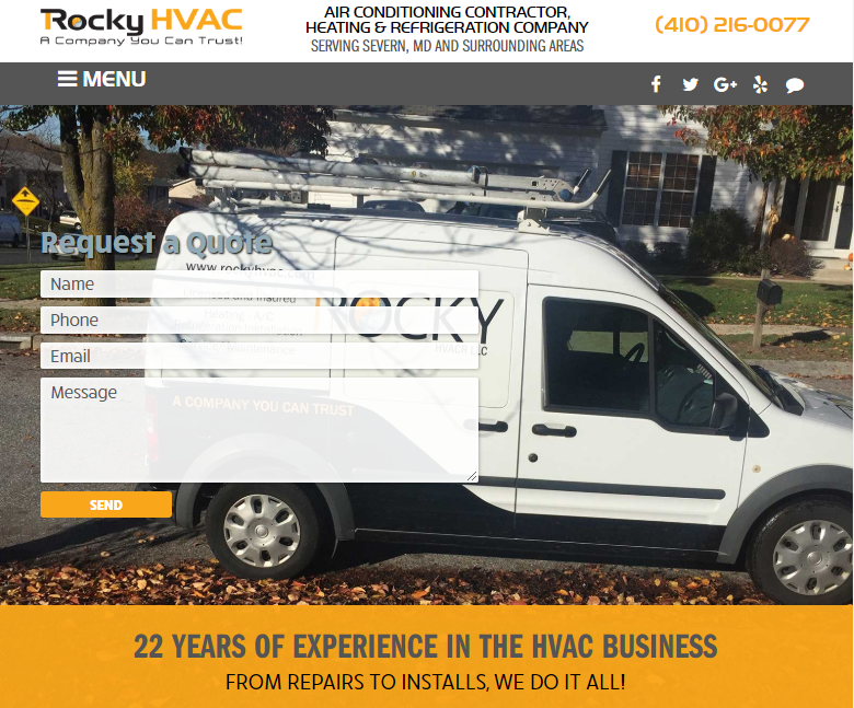 Online Branding on an HVAC Website