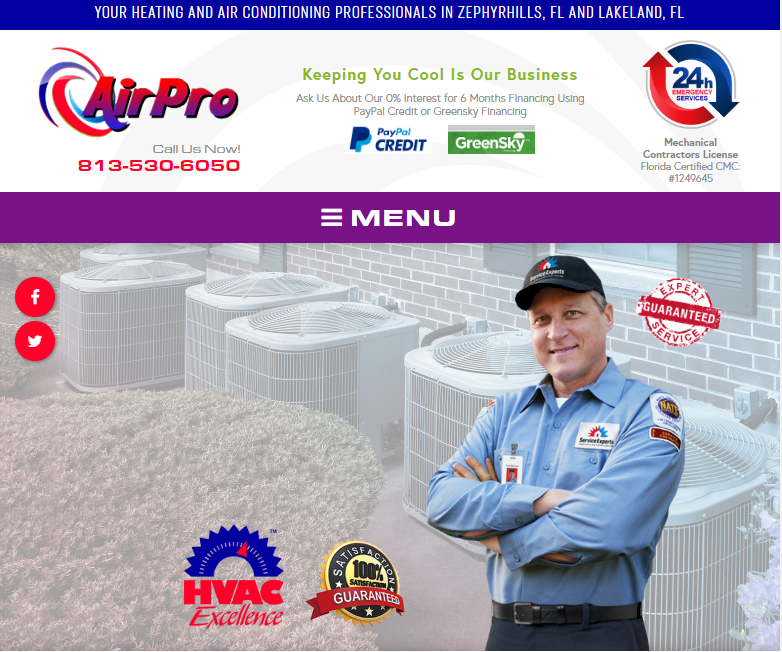 An HVAC Contractor's Paid Ads Lead to a Website