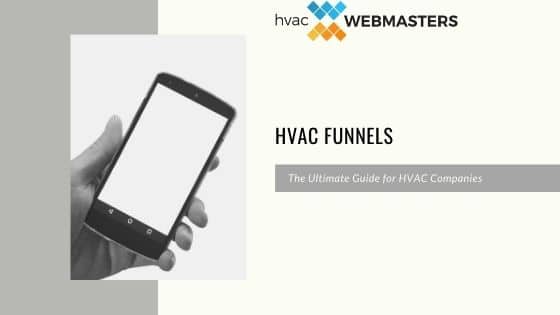 HVAC Funnels (Blog Cover) Showing Blog Post Title and Picture of Mobile Phone