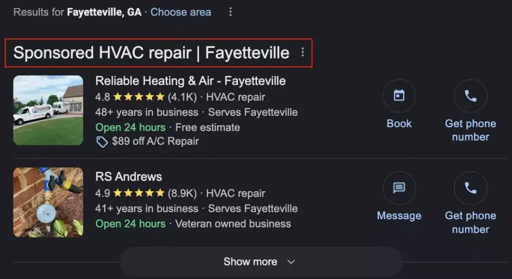 Local Service Ads HVAC Local Service Ads from SERP