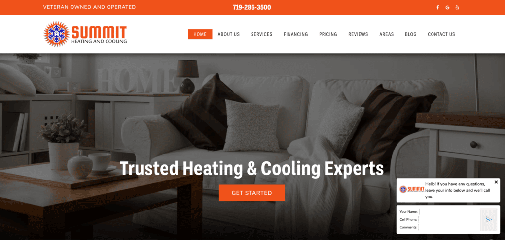 HVAC Website Design Example (Custom)