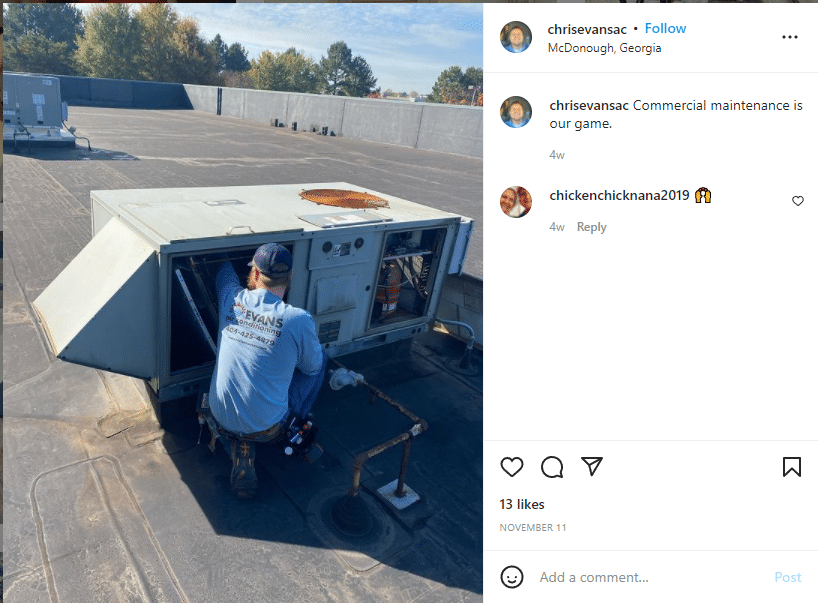 Social Media Post Example Showing Company Owner At Job Site