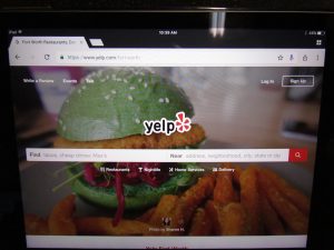 Yelp Online Reviews on Tablet Yelp Online Reviews on Tablet