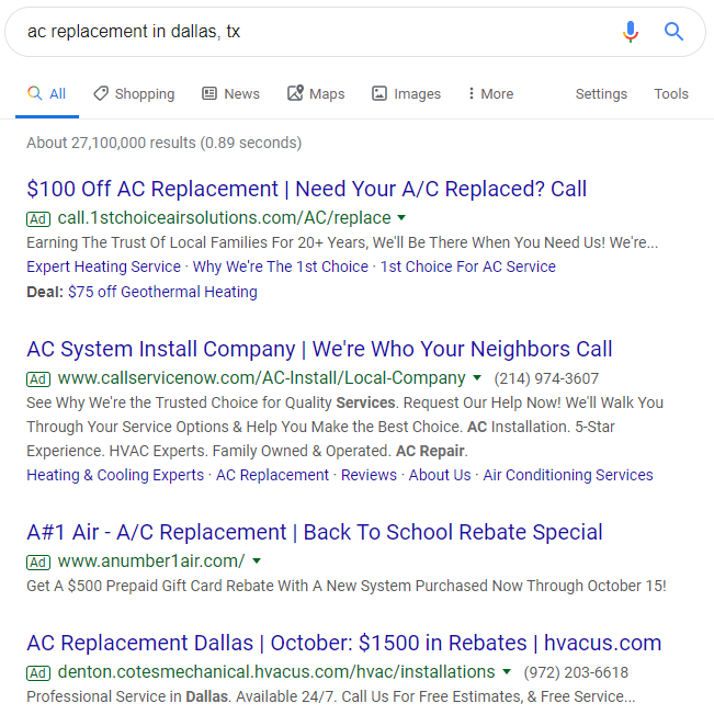 HVAC Advertising Through PPC