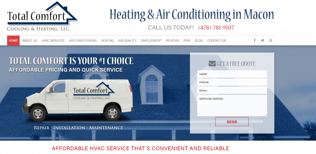 Total Comfort Cooling Website